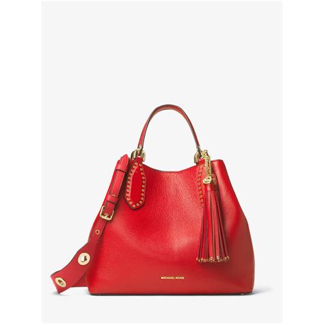 michael kors brooklyn bag red|Michael Kors large Brooklyn bag.